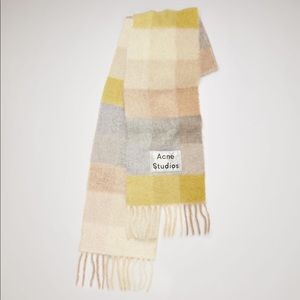 ACNE STUDIOS Valley Check Scarf Yellow